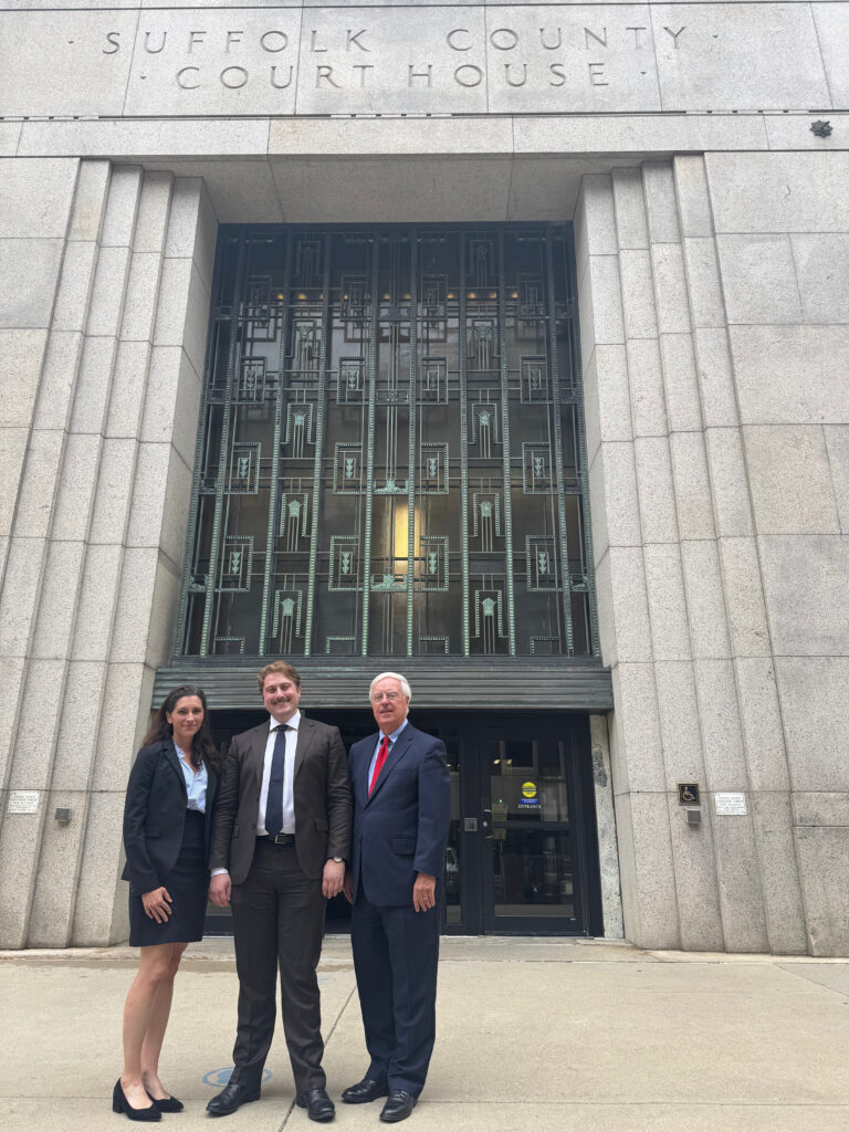 Jett Watson '26 (center) with Dana Montalto, Associate Director of the Veterans Legal Clinic, and Jack Regan, Senior Fellow, Veterans Legal Clinic.