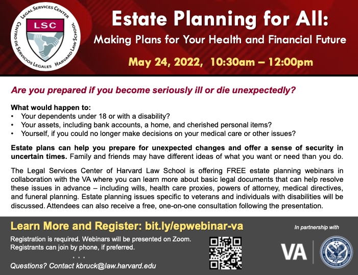 VA Estate Planning Webinar Flyer